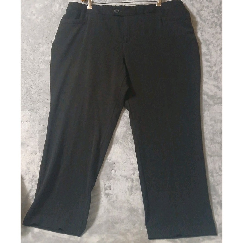 CJ Banks Womens Pants 22WP‎ Black Downtown Pant Classic Fit Straight Leg Petite